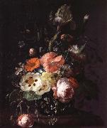 REMBRANDT Harmenszoon van Rijn Still Life with  with Flowers on a Marble Table Top France oil painting reproduction